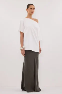 ADDISON PETROL BIAS CUPRO MAXI SKIRT