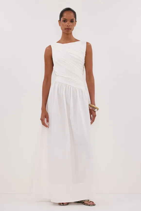 ALEXANDRA WHITE HYBRID MIDI DRESS