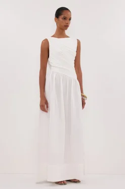 ALEXANDRA WHITE HYBRID MIDI DRESS