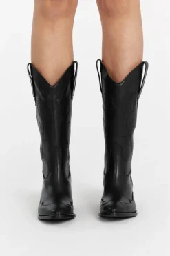 ALOHAS LIBERTY BLACK LEATHER BOOTS