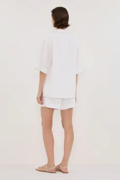 ALONDRA WHITE LINEN SHORT