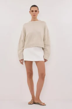 AMY CHALK CREW NECK KNIT JUMPER