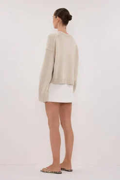 AMY CHALK CREW NECK KNIT JUMPER