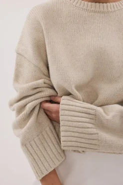 AMY CHALK CREW NECK KNIT JUMPER