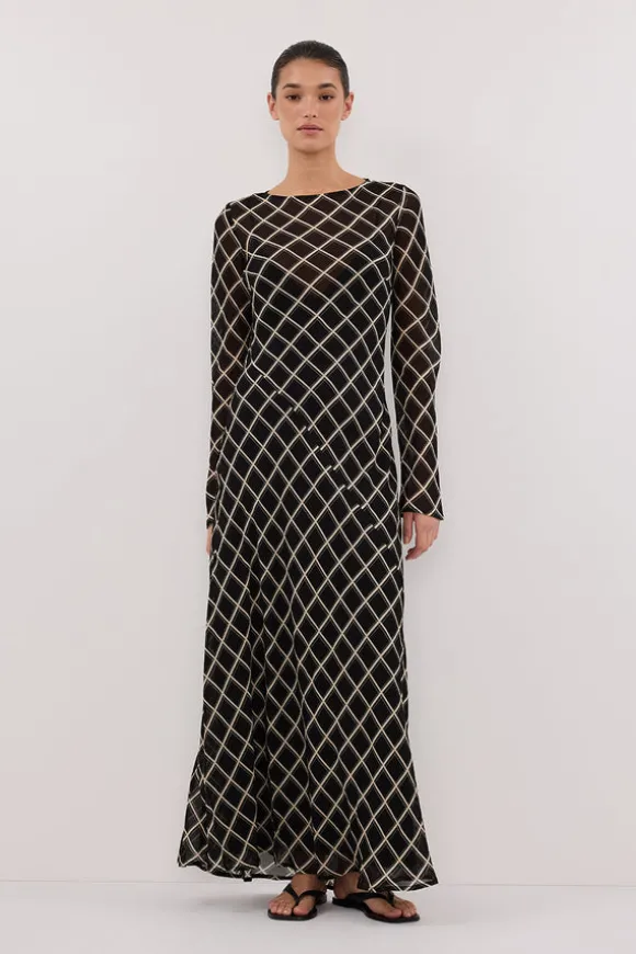ARLINGTON BLACK LONG SLEEVE MIDI DRESS