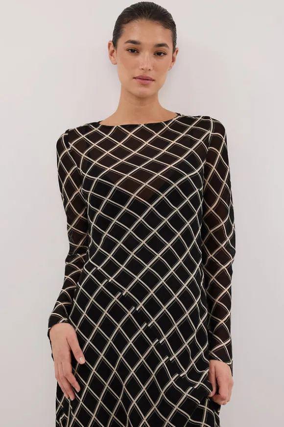 ARLINGTON BLACK LONG SLEEVE MIDI DRESS