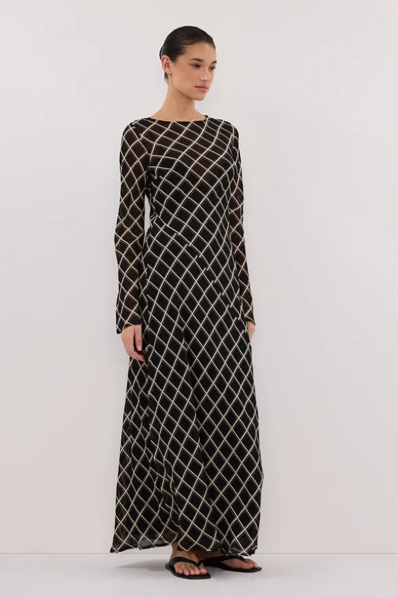 ARLINGTON BLACK LONG SLEEVE MIDI DRESS
