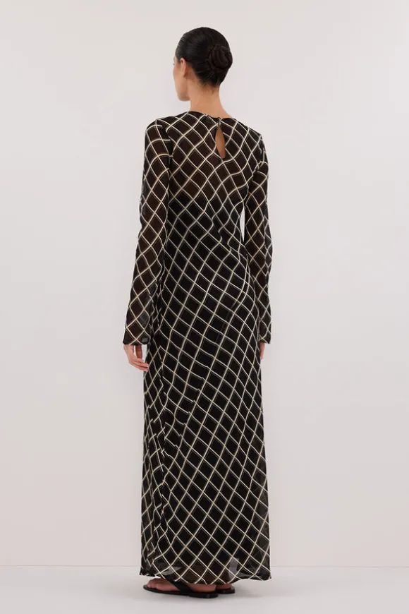 ARLINGTON BLACK LONG SLEEVE MIDI DRESS