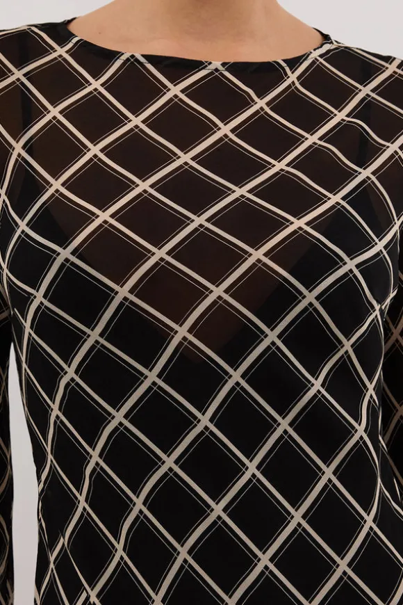 ARLINGTON BLACK LONG SLEEVE MIDI DRESS