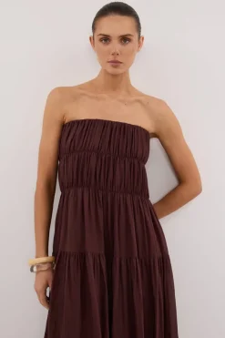 ARTIE WALNUT RAMIE MIDI DRESS