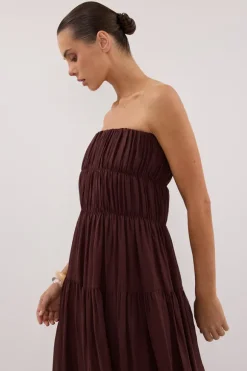 ARTIE WALNUT RAMIE MIDI DRESS