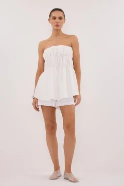 ARTIE WHITE RAMIE STRAPLESS TOP