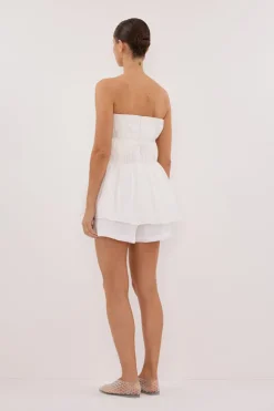 ARTIE WHITE RAMIE STRAPLESS TOP