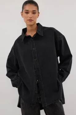 ASHTON WASHED BLACK DENIM SHIRT