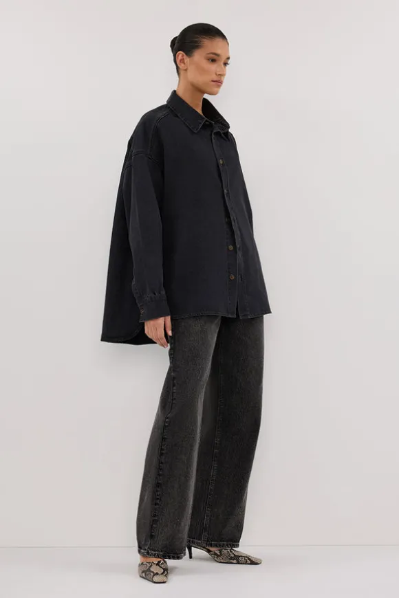 ASHTON WASHED BLACK DENIM SHIRT