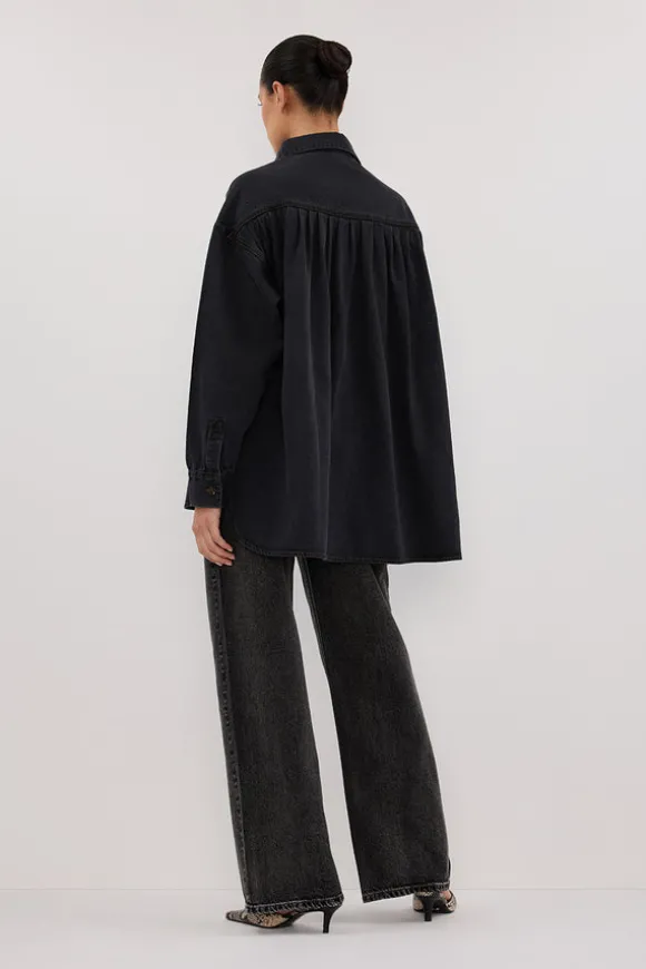 ASHTON WASHED BLACK DENIM SHIRT