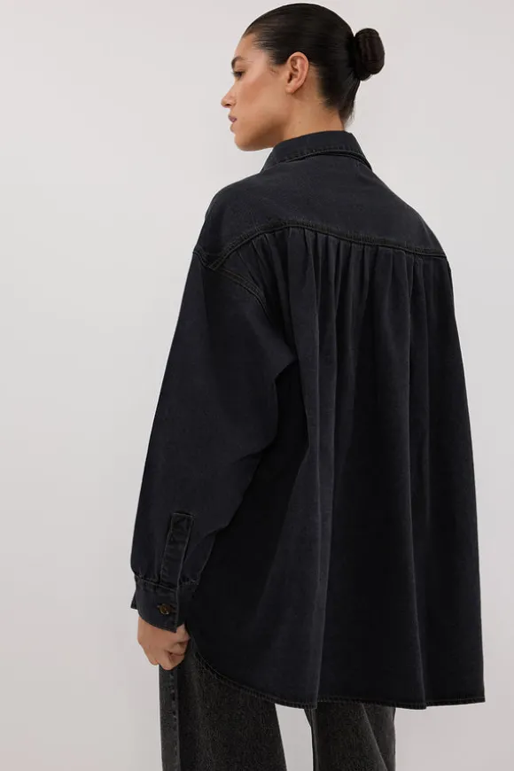 ASHTON WASHED BLACK DENIM SHIRT