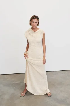 BOWIE NATURAL KNIT MAXI DRESS