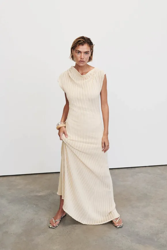 BOWIE NATURAL KNIT MAXI DRESS