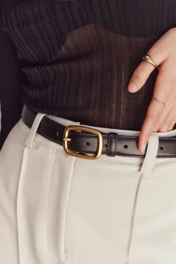 BRADFORD BLACK LEATHER BELT