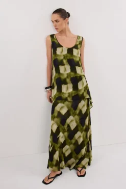BRONX MOSS MIDI SKIRT