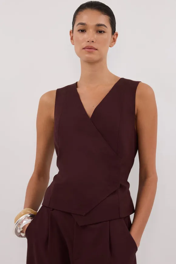 CAMILLA WALNUT ASYM TOP