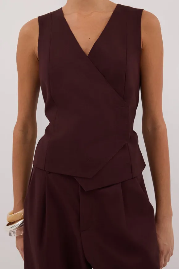 CAMILLA WALNUT ASYM TOP