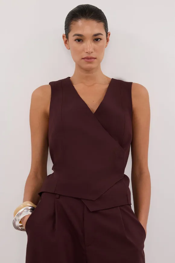 CAMILLA WALNUT ASYM TOP