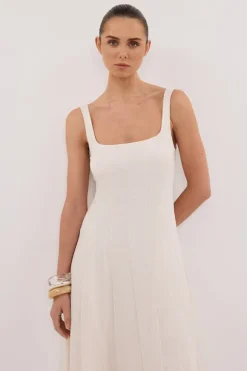 CANNE CREAM MIDI DRESS