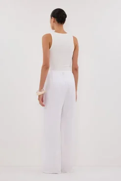 CARLA WHITE DRAWSTRING LINEN PANT