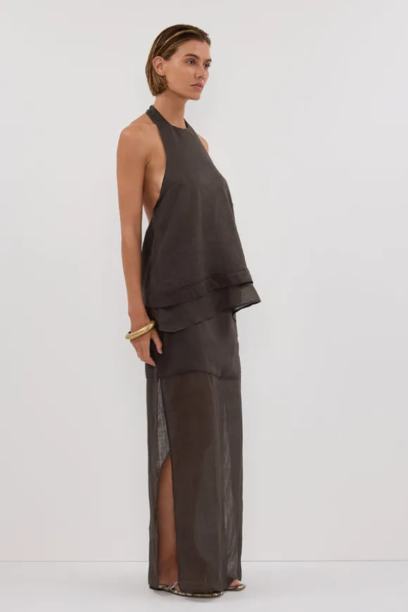 CARMEL PETROL RAMIE HALTER TOP