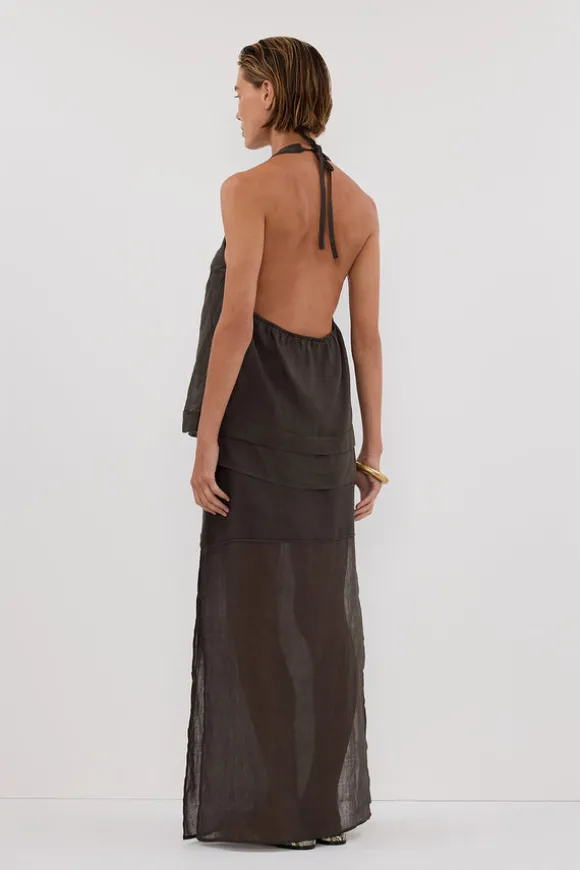 CARMEL PETROL RAMIE HALTER TOP
