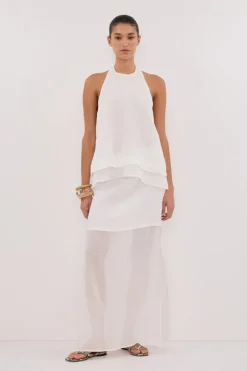 CARMEL WHITE RAMIE HALTER TOP