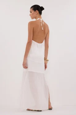 CARMEL WHITE RAMIE HALTER TOP