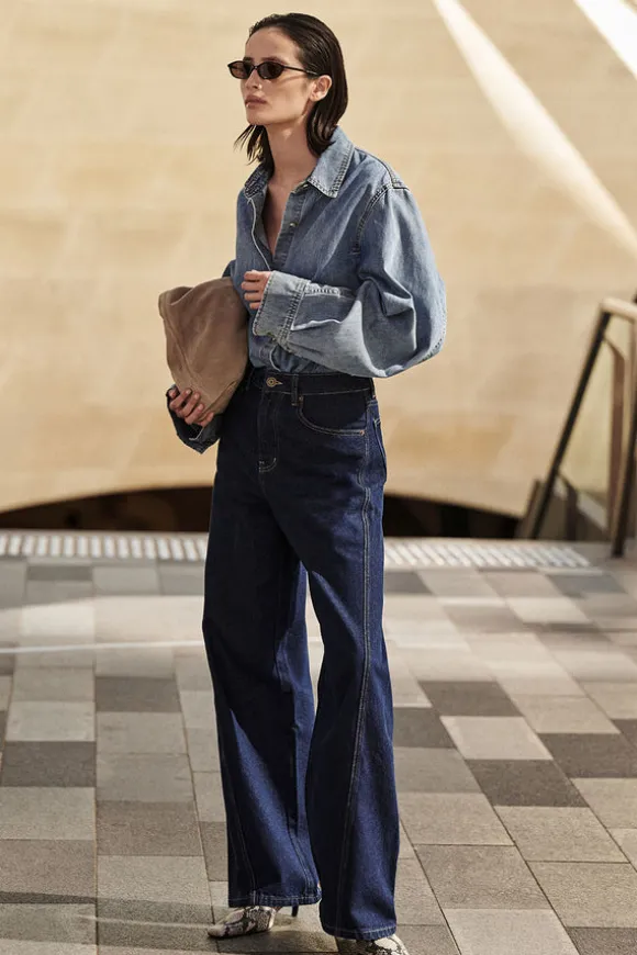 CARSON INDIGO TALL WIDE LEG JEAN
