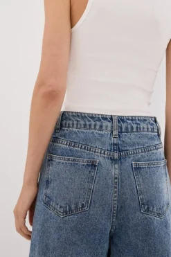 CARSON MID BLUE WIDE LEG JEAN