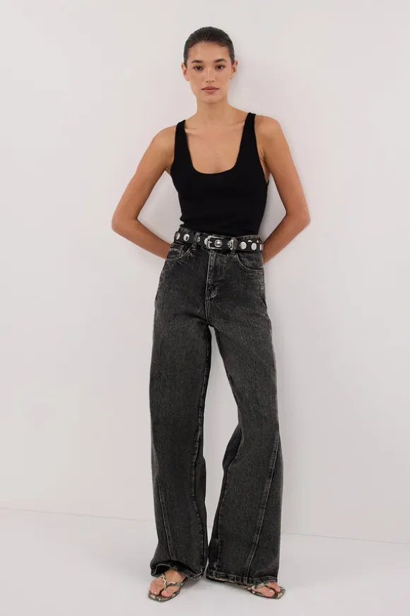 CARSON WASHED BLACK TALL WIDE LEG JEAN