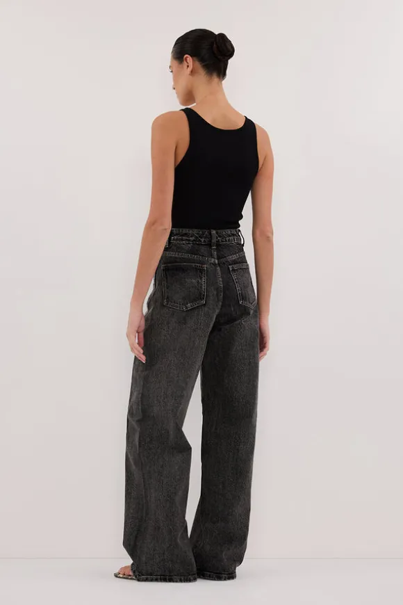 CARSON WASHED BLACK TALL WIDE LEG JEAN