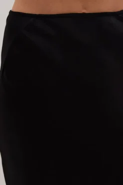CHARLI BLACK SATIN MAXI SKIRT