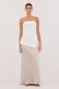 CHARLI CHALK SATIN MAXI SKIRT