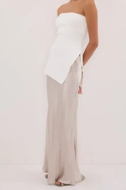 CHARLI CHALK SATIN MAXI SKIRT