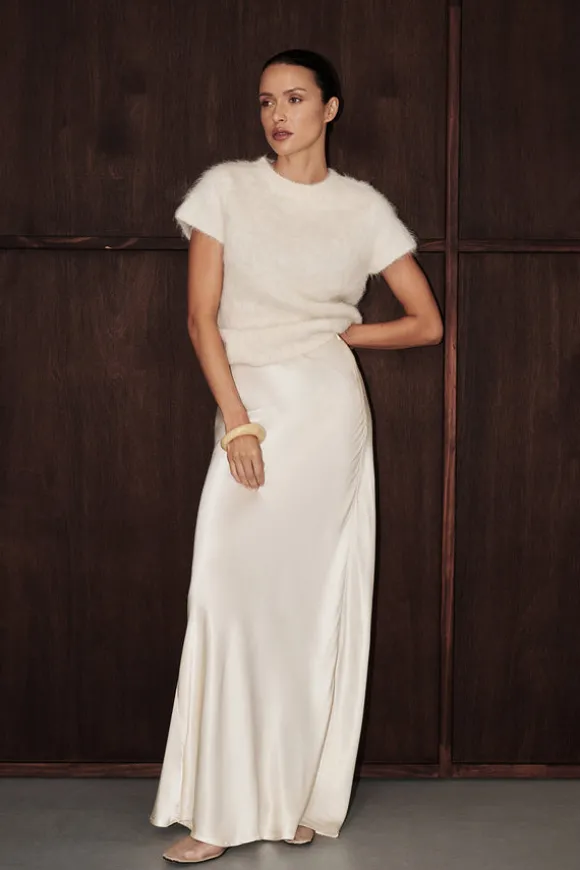 CHARLI CREAM SATIN MAXI SKIRT