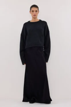 CHARLI INK SATIN MAXI SKIRT