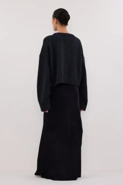 CHARLI INK SATIN MAXI SKIRT