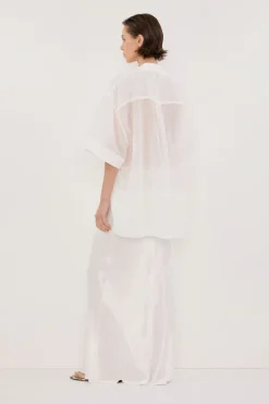 CHARLI WHITE SATIN MAXI SKIRT
