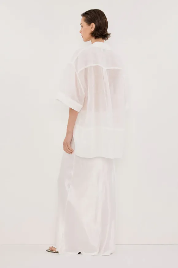 CHARLI WHITE SATIN MAXI SKIRT