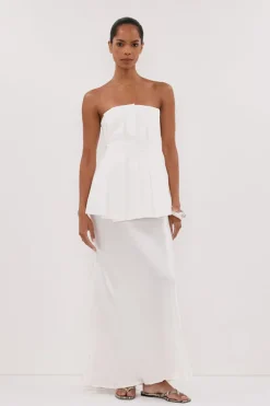 CHARLI WHITE SATIN MAXI SKIRT