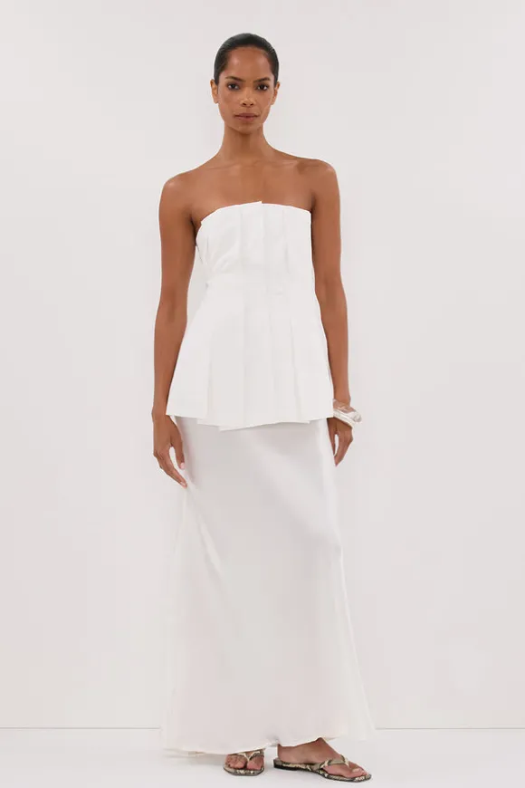 CHARLI WHITE SATIN MAXI SKIRT