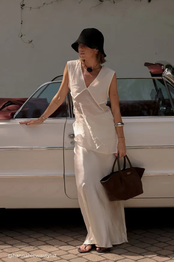 CHARLI WHITE SATIN MAXI SKIRT