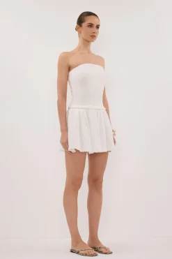 COCO WHITE STRAPLESS HYBRID MINI DRESS